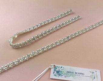 Pearl Diamante Bridal Straps: Attachable Wedding Dress Straps (12mm Wide) "Paige"