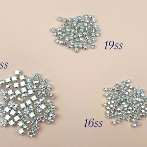 Preciosa Chaton Montees, sew on stones, crystal chatons, clasped crystals, silver set crystals