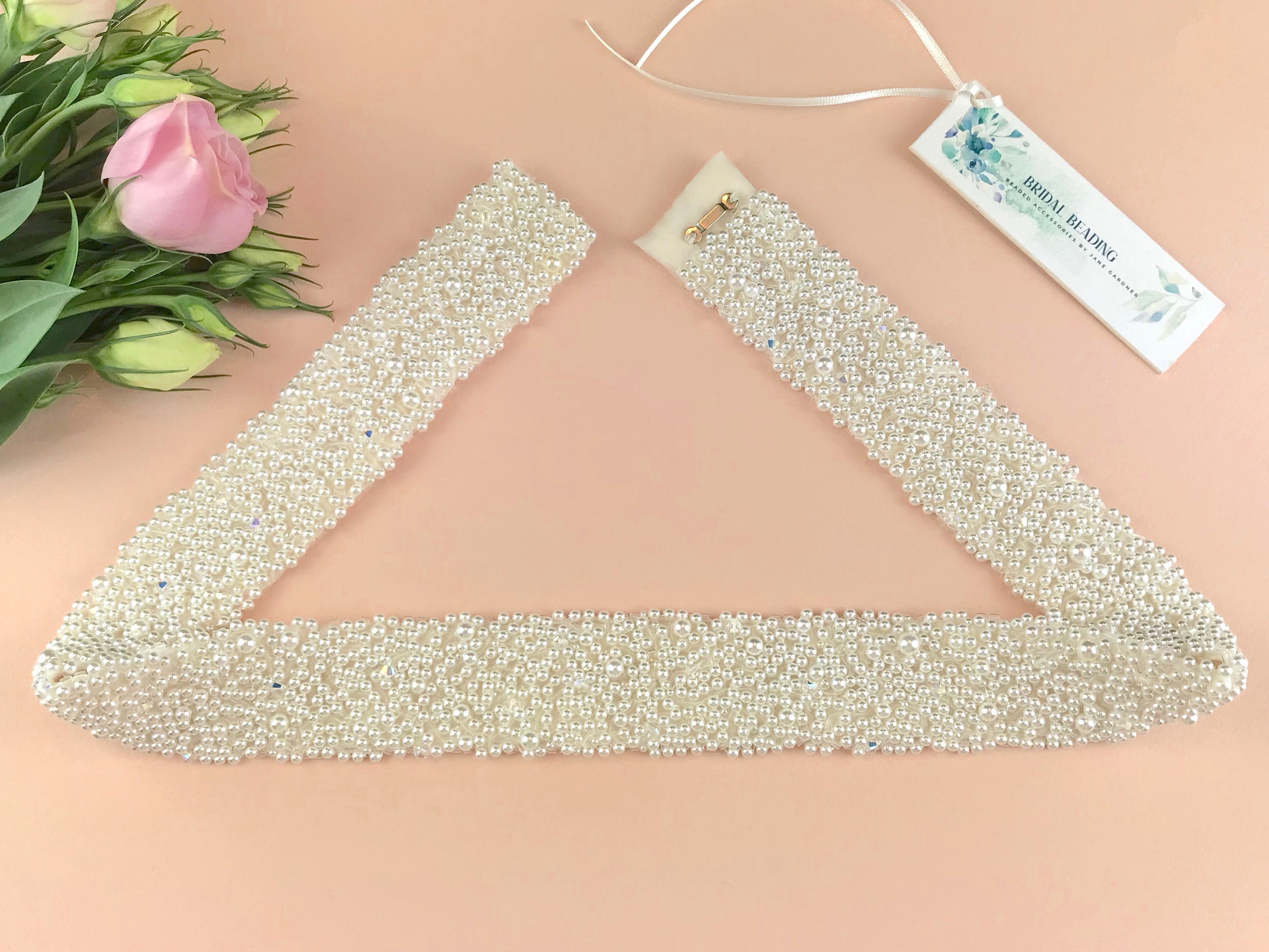 Pearl Bridal Belt Classic Bridal Belt Pearl Wedding Sash Etsy UK
