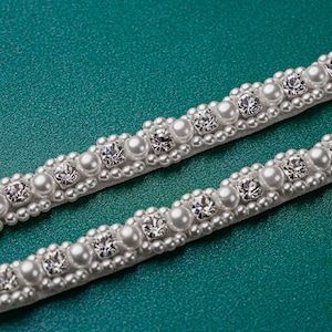 Perlen und Diamante Perlen Braut Riemen - Abnehmbare Hochzeitskleid Riemen (8 mm breit)