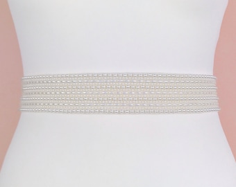 Pearl Bridal Belt, Made To Measure Belt, Pearl Bridal Sash, Pearl Wedding Belt, Wedding Dress Sash, Pearl Belt - GRACE