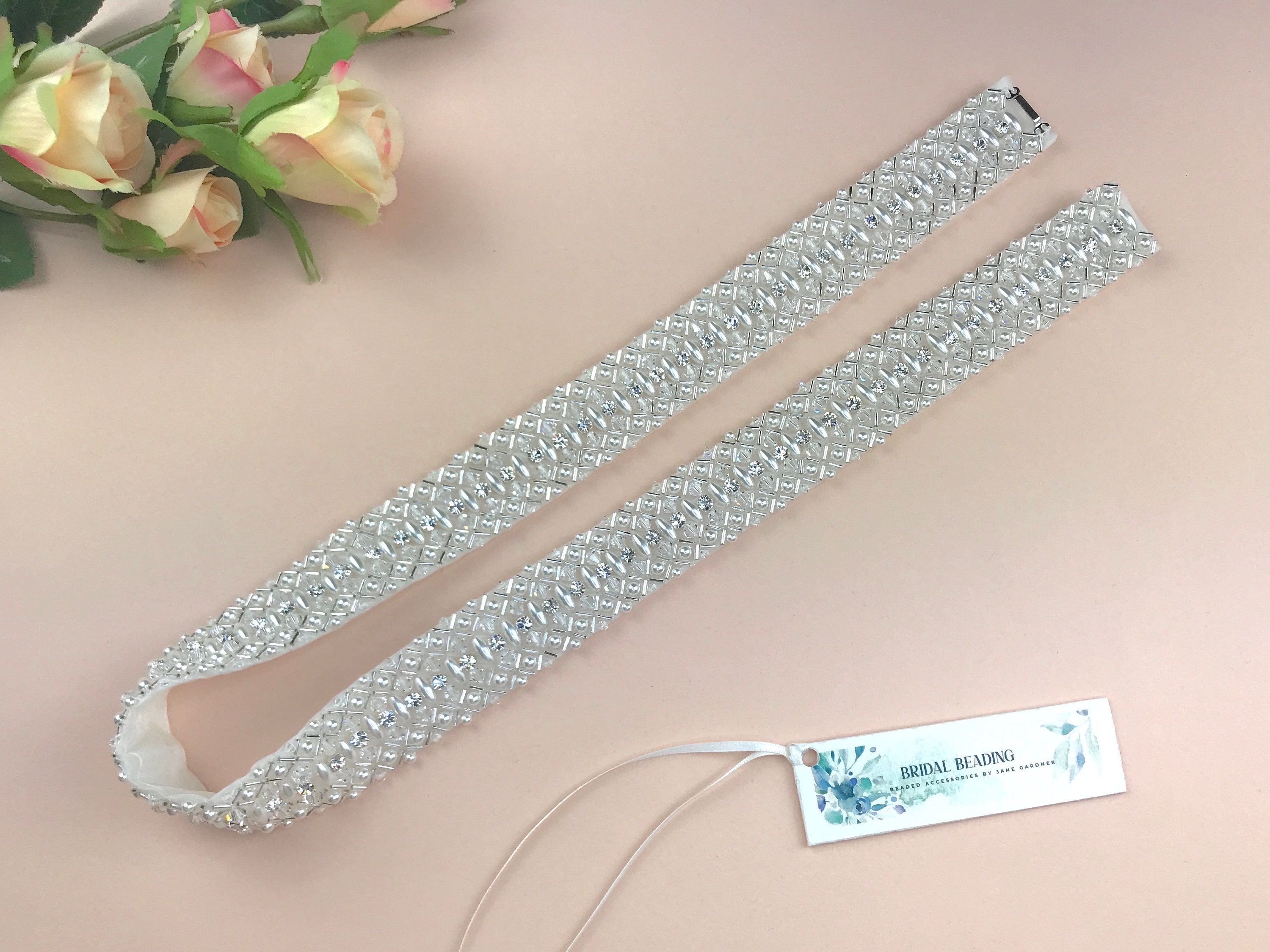 Pearl Bridal Belt Silver Bridal Belt Wedding Dress Belt Etsy