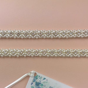 Pair Of Pearl And Diamante Attachable Bridal Straps, Wedding Dress Straps, Beaded Straps, Sparkly Straps, Pearl Straps PAIGE image 8