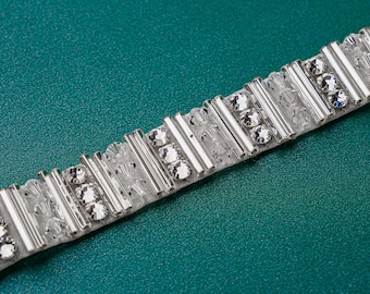Ceinture de mariée en cristal avec strass : ceinture de mariée en argent « Lillian » cousue à la main