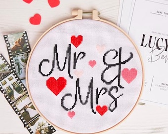 Mr And Mrs Cross Stitch Kit | Keepsake Wedding Gift