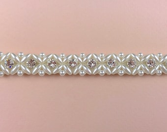 Narrow Bridal Belt With Clasp, Bridal Sash, Wedding Dress Belt, Pearl Belt, Beaded Sash, Bridal Headband, Made To Measure - PAIGE