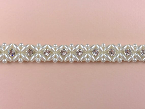 Cintura A Fascia Per Maternità Con Fiori E Perle, Beige, Lunga 269 Cm, Per Baby Shower E Abiti Da Sposa - 2