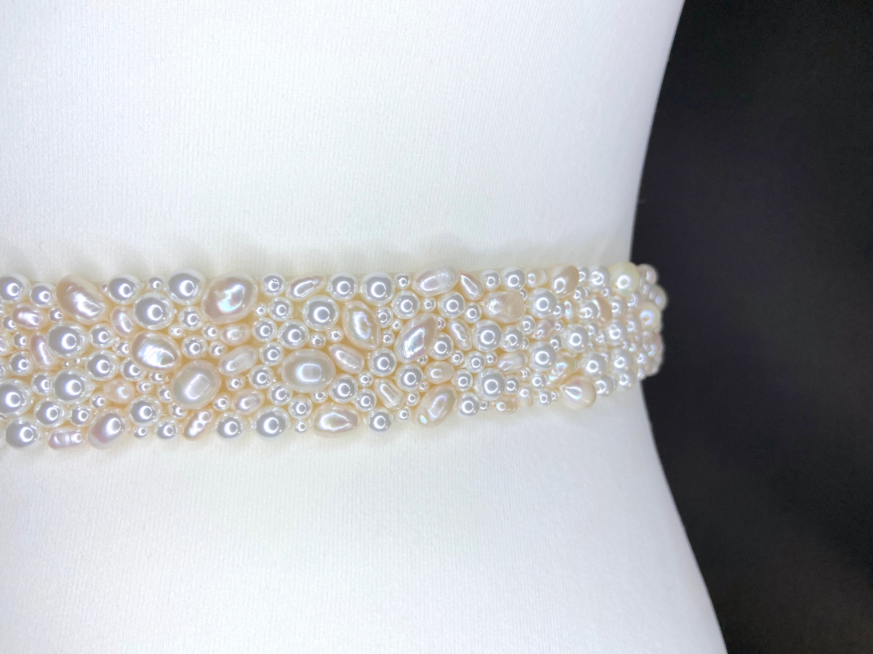 Elegant Freshwater Pearl Beaded Statement  Belt Elegant Pearl Belt - Etsy main image 4