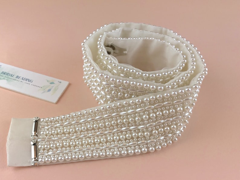 Pearl Bridal Belt Made to Measure Belt Pearl Bridal Sash Etsy UK