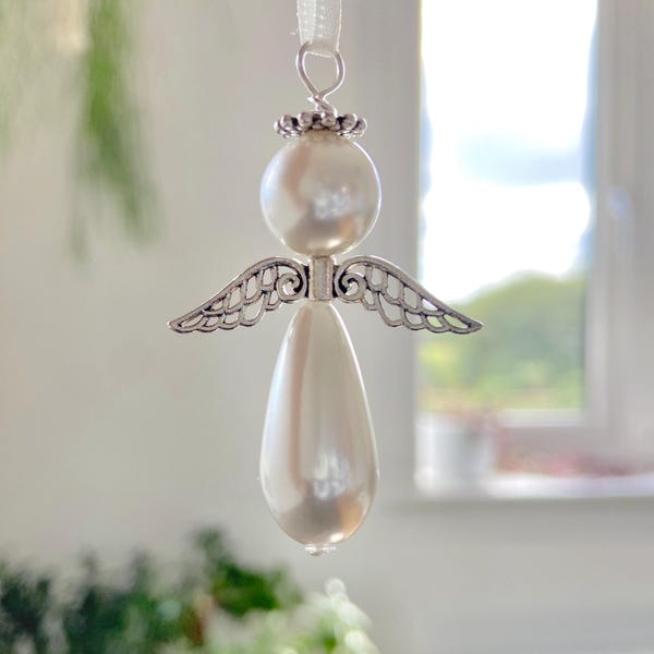 Pearl Angel Ornament: Keepsake Hanging Decoration