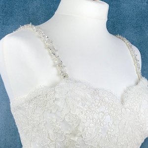 Pair Of Attachable Bridal Straps, Bridal Straps, Wedding Dress Straps, Pearl Straps, Sparkly Straps, Detachable Straps - CHERYL