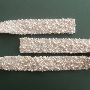 Freshwater Pearl Belt, Freshwater Pearl Sash, Pearl Wedding Belt, Pearl Bridal Belt, Clasp Wedding Belt,  1.5&quot; (3.8cm) wide - CAROLINE
