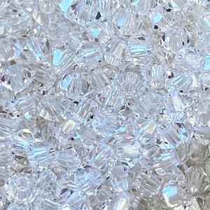 3mm crystal clear bicone, crystal beads, glass bicones , faceted bead, xilion, small crystal, Preciosa crystals
