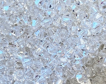 Bicone cristallin de 3mm, perles de cristal, bicones de verre, perle à facettes, xilion, petit cristal, cristaux preciosa