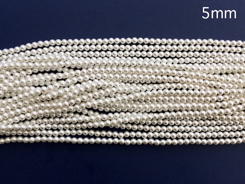 5mm High Quality Imitation Japanese pearls, Small Pearls, Bridal Pearls, White Pearls, Ivory Pearls, Japanese Pearls, Bridal Pearls image 1