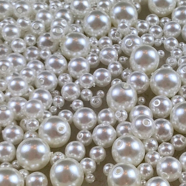 High Quality Imitation Japanese Pearl Mix (Large Pack 1000 pearls), White pearl mix, Ivory pearl mix, Loose Pearls, Bridal pearls