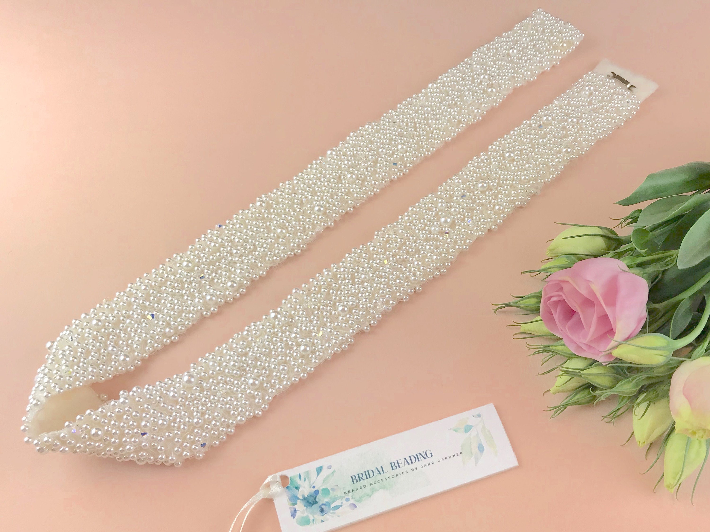 Pearl Bridal Belt Classic Bridal Belt Pearl Wedding Sash Etsy UK