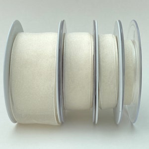 Nastro in organza super trasparente Berisford Bridal White (avorio) (tonalità 419). 10 mm - 40 mm Prodotto nel Regno Unito