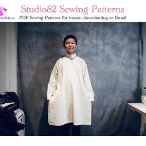 Digital Sewing Pattern: Men&#39;s Áo Ngũ Thân (Five-Panel Robe)