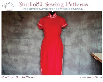 Cheongsam Sewing Pattern: Modern Qipao with Short Sleeves (PDF Pattern)