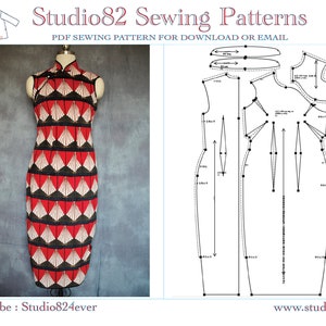 Point Bust Cheongsam PDF Sewing Pattern sleeveless - Etsy