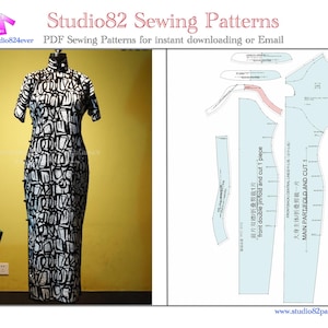 Double Placket Qipao Sewing Pattern with Video Tutorial (PDF)