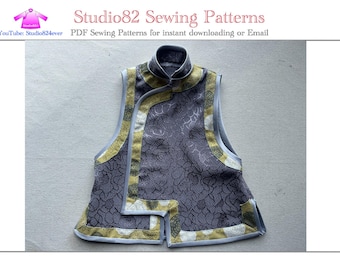 PDF Sewing pattern of PiPa Jin Waistcoat / Pipa-Style Waistcoat for instant download