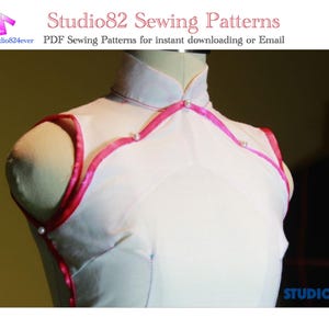 Digital Sewing Pattern: Mandarin Collar Sleeveless Cloud-Shape Double Front Placket Qipao