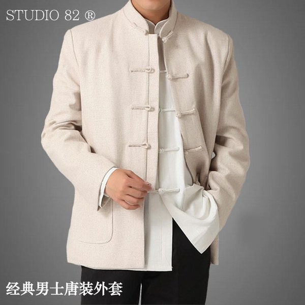 Authentique motif de manteau traditionnel cheongsam pour homme (avec didacticiel vidéo et PDF), taille XXS ~ 5XL