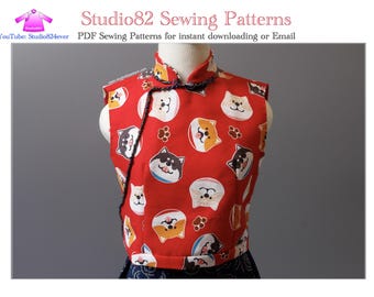 Digital Sewing Pattern of Oriental Charm Cheongsam Crop Top