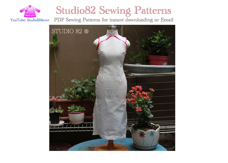 Digital Sewing Pattern: Mandarin Collar Sleeveless Cloud-shape Double ...