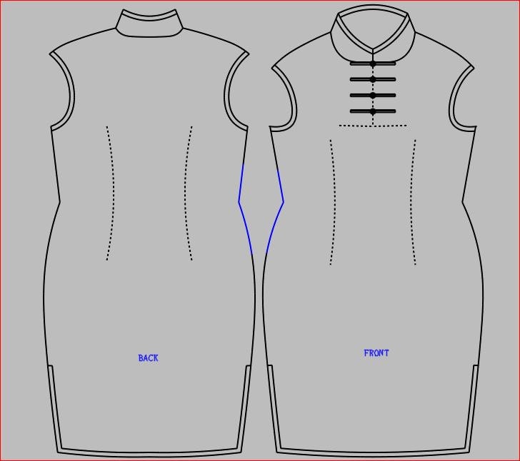 Cap Sleeve Standing Collar Cheongsam Style Dress PDF Pattern Etsy