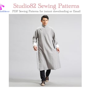 Men's Cheongsam Sewing Pattern with Lining (Digital Download)