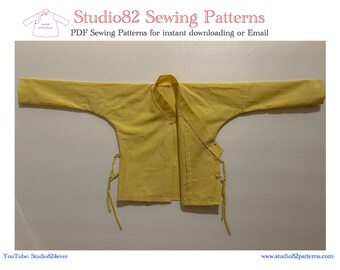 Digital Sewing Pattern of the Cross-collar Right-wrapped
