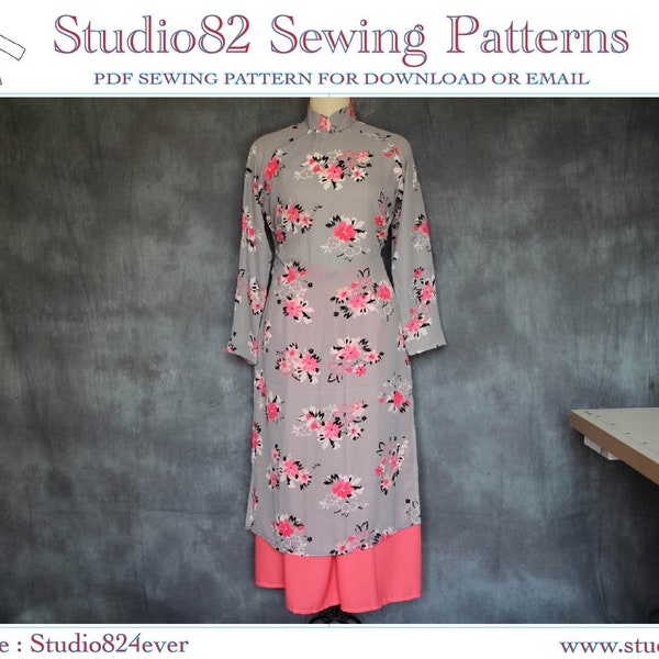 áo dài sewing pattern in PDF format / STUDIO82