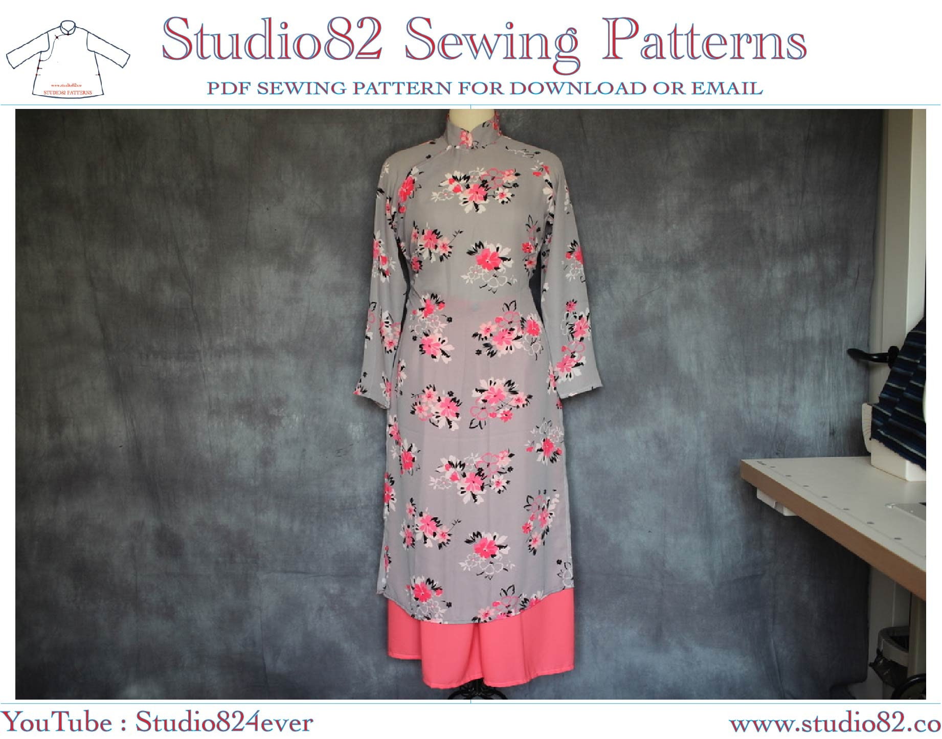 Áo Dài Sewing Pattern in PDF Format / STUDIO82 -  Canada