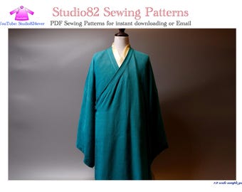 Digital Sewing Pattern: Ming Style Cross Collar Wide-Sleeve Robe (长衣 直裰)
