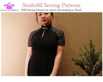 Authentic Morden Raglan Sleeves Cheongsam  Sewing Pattern for instant download