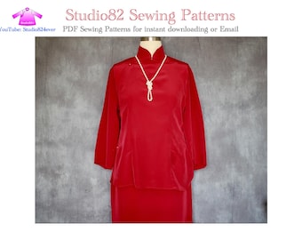 Cheongsam Sewing Pattern (Blouse & Skirt): Mid-Sleeve Qipao (Digital Download)