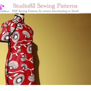 Digital Sewing Pattern:Cheongsam (Qipao) Short-Sleeved Continuous Shoulder Sleeve Sewing Pattern