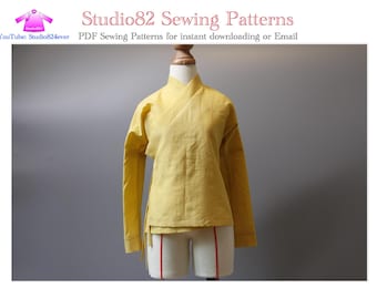 Digital sewing pattern of The Cross-Collar Right-Wrapped Upper Garment