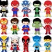 30 Little Boy Superheros Digital Clip Art, Boys Superhero Clipart, Superhero Party, Super Hero Clip Art, Super Hero Boys Clipart, 0265