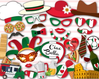 Instant Download Italy Photo Booth Props Italian Party Photo Etsy
