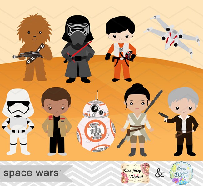 Printable Star Wars Clipart Star Wars Digital Clip Art Star | Etsy