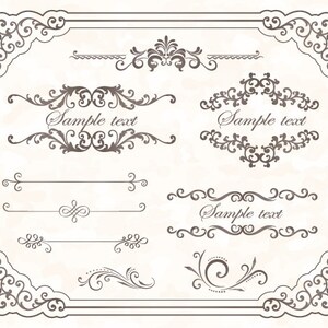 Bordure Cadre Vintage Telechargement Clip Art Sepanouissent Etsy