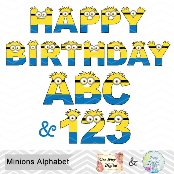 Telechargement Instantane Minions Alphabet Clipart Minions Etsy Telechargement Instantane Minions Alphabet Clipart Minions Etsy