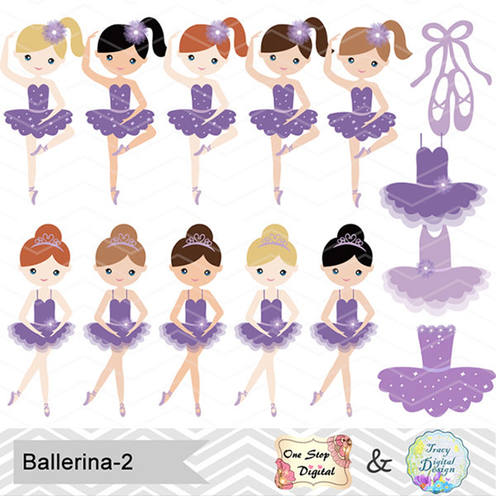 digital ballerina clipart, purple ballet girl clip art, dancing girl clipart, purple ballet dancer clip art, cute little girl cl