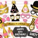 Printable 30th Birthday Party Photo Booth Props, Dirty Thirty Photo Booth Props, Chic Pink, Black and Gold Birthday Party Props, 0405