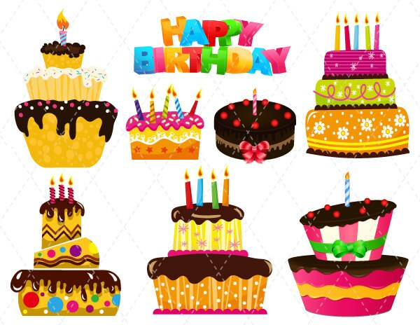 Digital Anniversaire Gateau Clip Art Digital Gateau Clipart Etsy