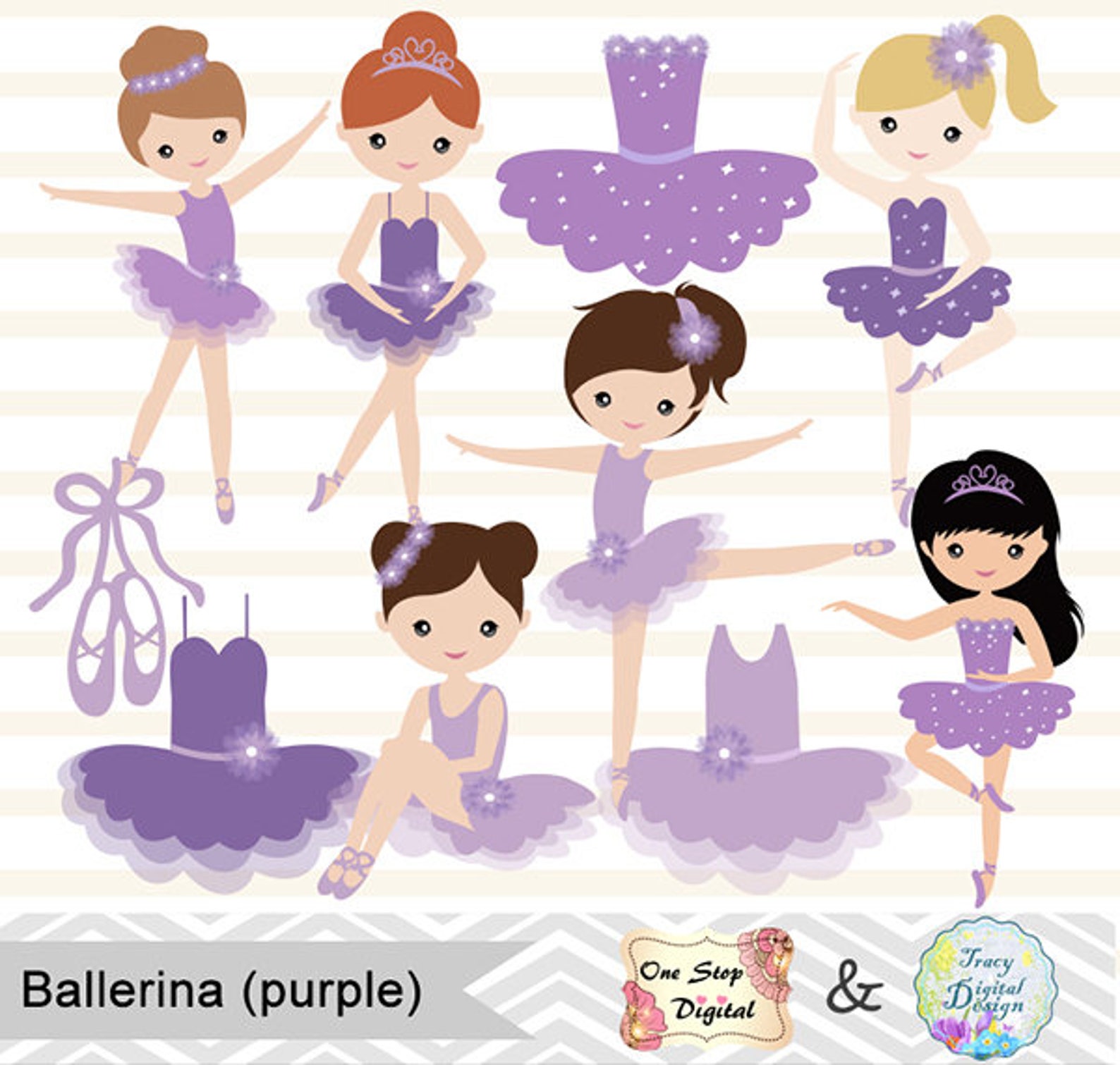 digital ballerina clipart, purple ballet girl clip art, dancing girl clipart, purple ballet dancer clip art, cute little girl cl